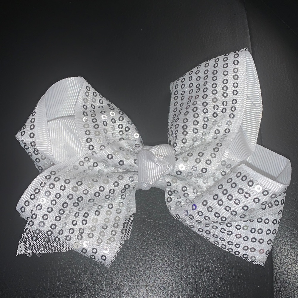6/$12 white sequins bow